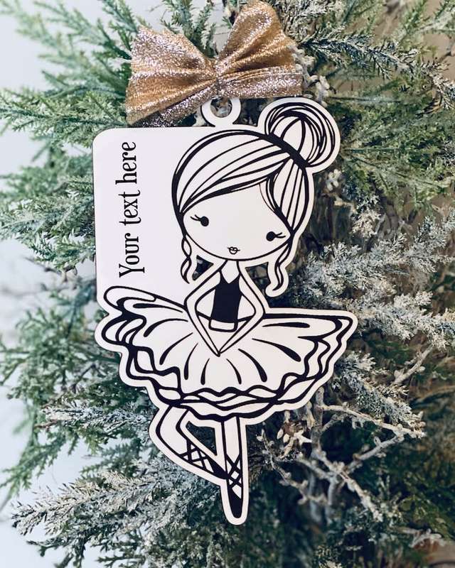 Digital download Ballerina girl svg ornament file for Glowforge and laser cutters SVG FILE ONLY